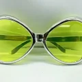 BUĞZ Gümüş Renk Yeşilçam Nostalji 80li Yıllar 90lı Yıllar Parti Gözlüğü  7x16 cm