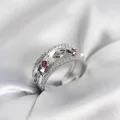 BUĞZ Gümüş Renk Zirkon Taşlı Vintage Kadın Yüzük