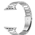 BUĞZ Gümüş Renkli 45 mm Çelik Akıllı Saat Kordonu, Baklalı Tasarım ve Metal Bağlantı Uçları