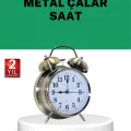 BUĞZ Gümüş Renkli Sessiz Işıklı Dekoratif Masa Üstü Çalar Saat Alarmlı