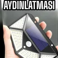 BUĞZ Güneş Enerjili Bahçe Aydınlatma Lambası Solar 100 Led Lamba