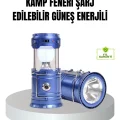 BUĞZ Güneş Enerjili Kamp Lambası Şarjlı Taşınabilir Kompakt Açık Hava Işığı