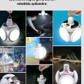 BUĞZ Güneş Enerjili Katlanabilir 5 Kanatlı Solar Bahçe Lambası - BUĞZ