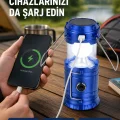 BUĞZ Güneş Enerjili Katlanabilir Kamp Feneri – USB Şarjlı, Hafif ve Çok Fonksiyonlu