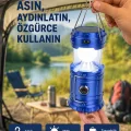 BUĞZ Güneş Enerjili Katlanabilir Kızaklı Kamp Feneri – USB Şarjlı, Çok Yönlü ve Dayanıklı Tasarım