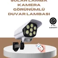 BUĞZ Güneş Enerjili LED Lamba + Güvenlik Kamerası Görünümlü– 5-8 m Hareket Algılamalı, Beyaz Işık