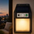 BUĞZ Güneş Enerjili Sensörlü Solar Aplik Dış Mekan Kapı Bahçe Balkon Garaj Duvar Işığı