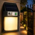 BUĞZ Güneş Enerjili Sensörlü Solar Aplik Dış Mekan Kapı Bahçe Teras Duvar Aydınlatma