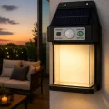 BUĞZ Güneş Enerjili Sensörlü Solar Aplik Dış Mekan Kapı Bahçe Teras Duvar Aydınlatma