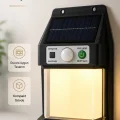 BUĞZ Güneş Enerjili Sensörlü Solar Aplik Duvar Tipi Dış Mekan Bahçe Balkon Işığı