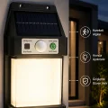 BUĞZ Güneş Enerjili Sensörlü Solar Aplik Duvar Tipi Dış Mekan Bahçe Balkon Işığı