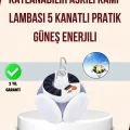 BUĞZ Güneş Enerjili USB Şarj Edilebilir 5 Modlu Katlanabilir LED Kamp Işığı