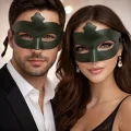 BUĞZ Haki Yeşil Gizemli Masquerade Maskesi