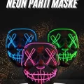 BUĞZ Hallowen Parti Maskesi Neon Led Işıklı Maske 3 Modlu Cadılar Bayramı Maskesi
