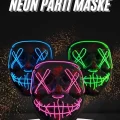  Hallowen Parti Maskesi Neon Led Işıklı Maske 3 Modlu Cadılar Bayramı Maskesi
