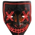 BUĞZ Hallowen Parti Maskesi Neon Led Işıklı Maske 3 Modlu Cadılar Bayramı Maskesi