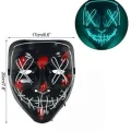 BUĞZ Hallowen Parti Maskesi Neon Led Işıklı Maske 3 Modlu Cadılar Bayramı Maskesi