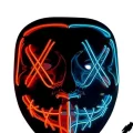 BUĞZ Hallowen Parti Maskesi Neon Led Işıklı Maske 3 Modlu Cadılar Bayramı Maskesi - Lisinya