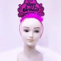 BUĞZ Happy Birthday Neon Fuşya Renk Doğum Günü Tacı 24x15 cm