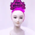 BUĞZ Happy Birthday Neon Fuşya Renk Doğum Günü Tacı 24x15 Cm