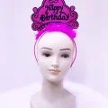  Happy Birthday Neon Fuşya Renk Doğum Günü Tacı 24x15 cm