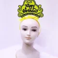 BUĞZ Happy Birthday Neon Sarı Renk Doğum Günü Tacı 24x15 cm