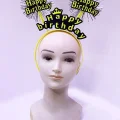 BUĞZ Happy Birthday Püsküllü Neon Sarı Renk Doğum Günü Tacı 22x19 cm