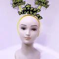 BUĞZ Happy Birthday Püsküllü Neon Sarı Renk Doğum Günü Tacı 22x19 Cm