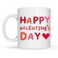 BUĞZ Happy Valentine’s Day Kupa – Model 4 Sevgililer Günü Hediyesi - Aşk Temalı Porselen Kupa - Sevgiliye Özel Tasarım
