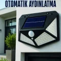 BUĞZ Hareket Sensörlü Güneş Enerjili Duvar Lambası Dış Mekan İçin Güçlü LED Aydınlatma