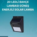  Hareket Sensörlü Solar Lamba | 120° Algılama Açısı, 3-4 Metre Mesafe, Suya Dayanıklı LED