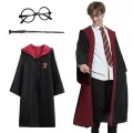 BUĞZ Harry Potter Gryffindor Kapişonlu Çocuk Kostüm + Asa + Gözlük Seti 11-12 Yaş