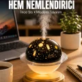 BUĞZ Hava Nemlendirici Renk Değiştiren Oda Kokusu Yıldızlı Projektör