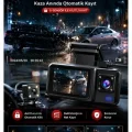 BUĞZ HD 3 Kameralı Araç Kamerası Ön Arka İç Kayıt Gece Görüşlü G Sensörlü Geniş Açılı