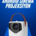 BUĞZ HD Ayaklı Portatif Projeksiyon Cihazı Android İşlemcili Sinema Projektörü - BUĞZ