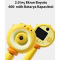 BUĞZ Hd Kamera Karikatür Tripodlu Çocuk Dijital Kamera Fotoğraf Makinası 1080p Video Kaydedici 2.0 İnç