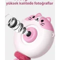 BUĞZ Hd Kamera Karikatür Tripodlu Çocuk Dijital Kamera Fotoğraf Makinası 1080p Video Kaydedici 2.0 İnç - Lisinya