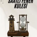 BUĞZ Hediyelik Eşya Retro Ahşap Deniz Feneri Kum Saati Biblo