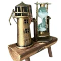 BUĞZ Hediyelik Eşya Retro Ahşap Deniz Feneri Kum Saati Biblo - BUĞZ
