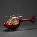 BUĞZ Helikopter Tasarımlı Işıklı Müzikli Kar Küresi Aalk1826