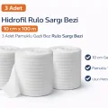 BUĞZ Hidrofil Rulo Sargı Bezi 10 cm x 100 m 3 Adet Pamuklu Gazlı Bez Rulo Sargı Bezi