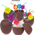 BUĞZ Hindistan Cevizi Hawaii Luau Aloha Pipetli İçecek Kabı Bardak 10x13 cm 1 Adet
