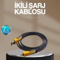  Hızlı Şarj Destekli 65W Örgülü USB-C ve USB-A Çoklu Şarj Kablosu