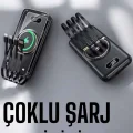 BUĞZ Hızlı Şarj Dijital Göstergeli Powerbankli Çoklu Şarj Özelliği