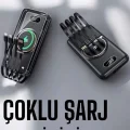 BUĞZ Hızlı Şarj Dijital Göstergeli Powerbankli Çoklu Şarj Özelliği