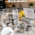BUĞZ Hızlı Soğutma Özellikli Paslanmaz Metal Buz Küpü Takımı Yeni Nesil