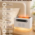 BUĞZ Hoparlörlü Simüle Alev Işıklı Çok Fonksiyonlu Gece Lambası