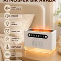BUĞZ Hoparlörlü Simüle Alev Işıklı Çok Fonksiyonlu Gece Lambası - BUĞZ