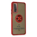 BUĞZ Huawei P Smart 2021 Kılıf Montreal Yüzüklü Silikon Kapak - Kırmızı