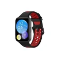 BUĞZ Huawei Watch Fit 2 Spor Delikli Kordon - Siyah-kırmızı